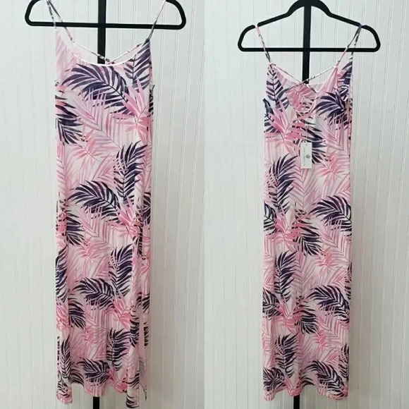 Jean-Pierre Klifa Pink Palm Maxi Dress - Picture 1 of 8